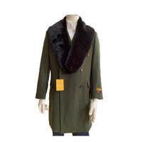 Mens Mid-Length Coats Herringbone - 3/4 Length Mens Coat - Wool Car Coats $199