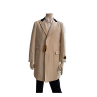 Mens Mid-Length Coats - 3/4 Length Mens Coat - Off-White Wool Car Coats $199