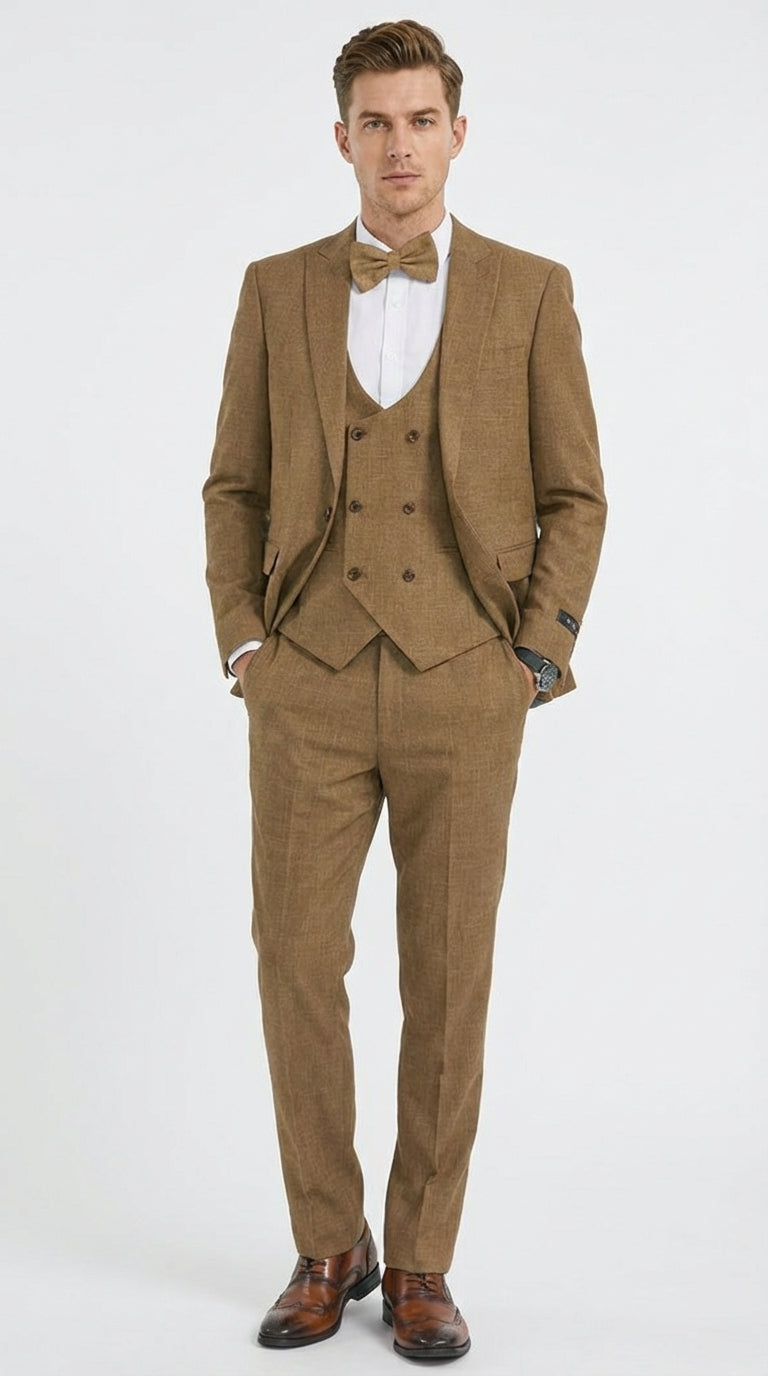 Mens Mocca Brown Taupe textured 1920s Great Gatsby Inspired Suit Vin OvercoatUSA Mens Mocca Brown Taupe textured 1920s Great Gatsby Inspired Suit Vin OvercoatUSA