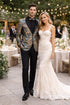 Men's Modern Fit Japanese Paisley Print Teal Green Tuxedo