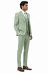 Mens Modern Fit Two Button Vested Sharkskin Business Moss Green Suit