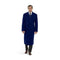 Mens Navy Blue Double Breasted Wool Blend Overcoat - Wool and Cashmere Topcoat