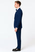 Men’s Navy Blue with Blue Trim Three-Piece Tuxedo with Satin Shawl Lapel and Bow Tie Wedding Suit
