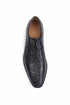Mens Navy Crocodile and Calfskin Leather Slip-On Dress Loafers