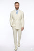 Tiglio Italian Suit - Real Wool Fabric Super 150's EST Off-White, Wide Leg Suit & Vest in Color Off-White