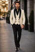 Ivory Tuxedo - Cream Wedding Suit  - Off White Groom Suit