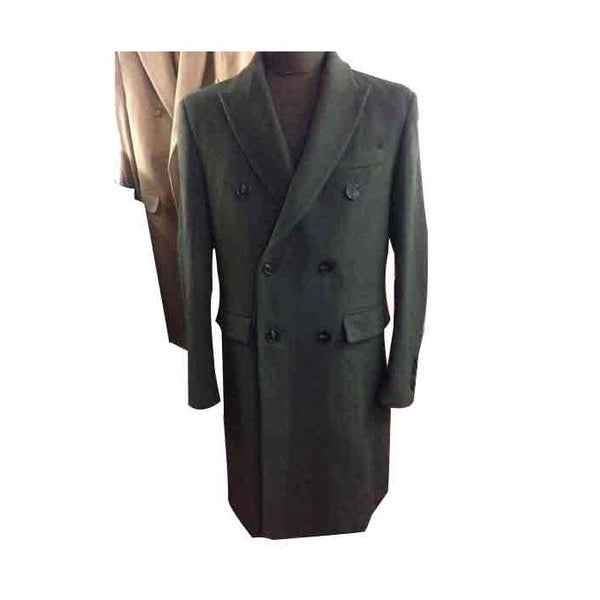 Mens Big And Tall Olive Wool Overcoat Outerwear Front Coat