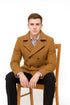 Mens Peacoat Wool Fabric Double breasted Style Coat in 10 Colors