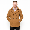 Mens Peacoat Wool Fabric Double breasted Style Coat in 10 Colors