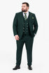 Men's Hunter Statement Ticket Pocket Peak Lapel Wool Double Breasted Vest Suit with Silver Buttons – Modern Fit