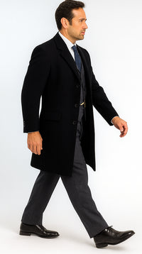 Mens Peaky Blinders Michael Gray Vested Suit & Black Overcoat Costume