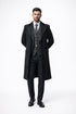 Mens Peaky Blinders Costume Thomas Shelby 3PC Suit & Black Overcoat