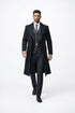 Mens Peaky Blinders Costume Thomas Shelby 3PC Suit & Black Overcoat