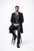 Mens Peaky Blinders Costume Thomas Shelby 3PC Suit & Black Overcoat