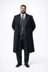 Mens Peaky Blinders Costume Thomas Shelby 3PC Suit & Black Overcoat