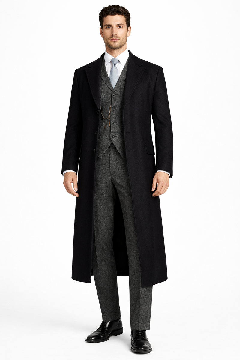 Mens Peaky Blinders Costume Thomas Shelby Grey Vested Suit with Black ...