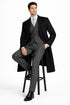 Mens Peaky Blinders Costume Thomas Shelby Grey Vested Suit with Black Overcoat & Hat