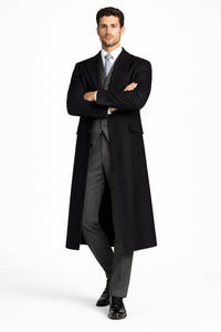Mens Peaky Blinders Costume Thomas Shelby Grey Vested Suit with Black Overcoat & Hat