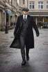 Mens Peaky Blinders Costume Thomas Shelby Suit & Overcoat