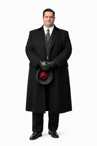 Mens Peaky Blinders Costume Thomas Shelby Vested Suit & Black Overcoat