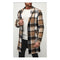 Mens Plaid Overcoat - Camel Wool Peacoat