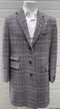 Mens Plaid Overcoat - Checkered Carcoat - Wool Three Quarter Plaid Peacoat