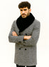 Mens Plaid Overcoat - Gray Wool Peacoat Plaid Topcoats
