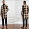 Mens Plaid Overcoat - Hounstooth Checker Pattern Topcoat - Multi-color