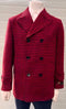 Mens Plaid Overcoat - Wool Peacoat - Plaid Topcoats Red