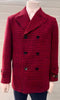 Mens Plaid Overcoat - Wool Peacoat - Plaid Topcoats Red