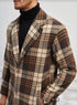 Mens Plaid Overcoat - Wool Peacoat - Plaid Topcoats