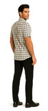 Mens Plaid Walking Suit in Black by Dreams by Zacchi – 2 Piece Leisure Outfit with Matching Shirt and Pants - $99