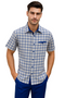 Mens Plaid Walking Suit in royal by Dreams Zacchi – 2 Piece Leisure Outfit with Matching Shirt- and pant -$99