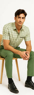 Mens Plaid Walking Suit in sage by Dreams by Zacchi – 2 Piece Leisure Outfit with Matching Shiirt and pant -$99