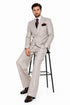 Suits With Baggy Pleated Pants - Wide Leg Pants 100% Wool - Classic Fit in  Light Brown Color by Rossiman