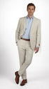 Mens Real ENZO Tovare Linen Spring Summer Suit – Lightweight Breathable Light Beige Wedding Suit