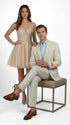 Mens Real ENZO Tovare Linen Spring Summer Suit – Lightweight Breathable Light Beige Wedding Suit