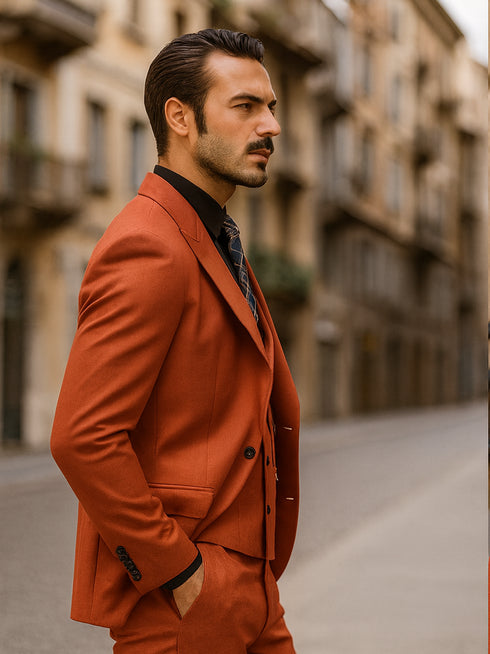 Premium Red Groom Suit – Stylish Men’s 3-Piece Wedding Attire