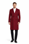 Mens Full Length Wool and Cashmere Overcoat - Winter Topcoats - Red Coat