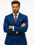 Classic Royal Blue Suit with Chain Detail – Groom & Formal Wear
