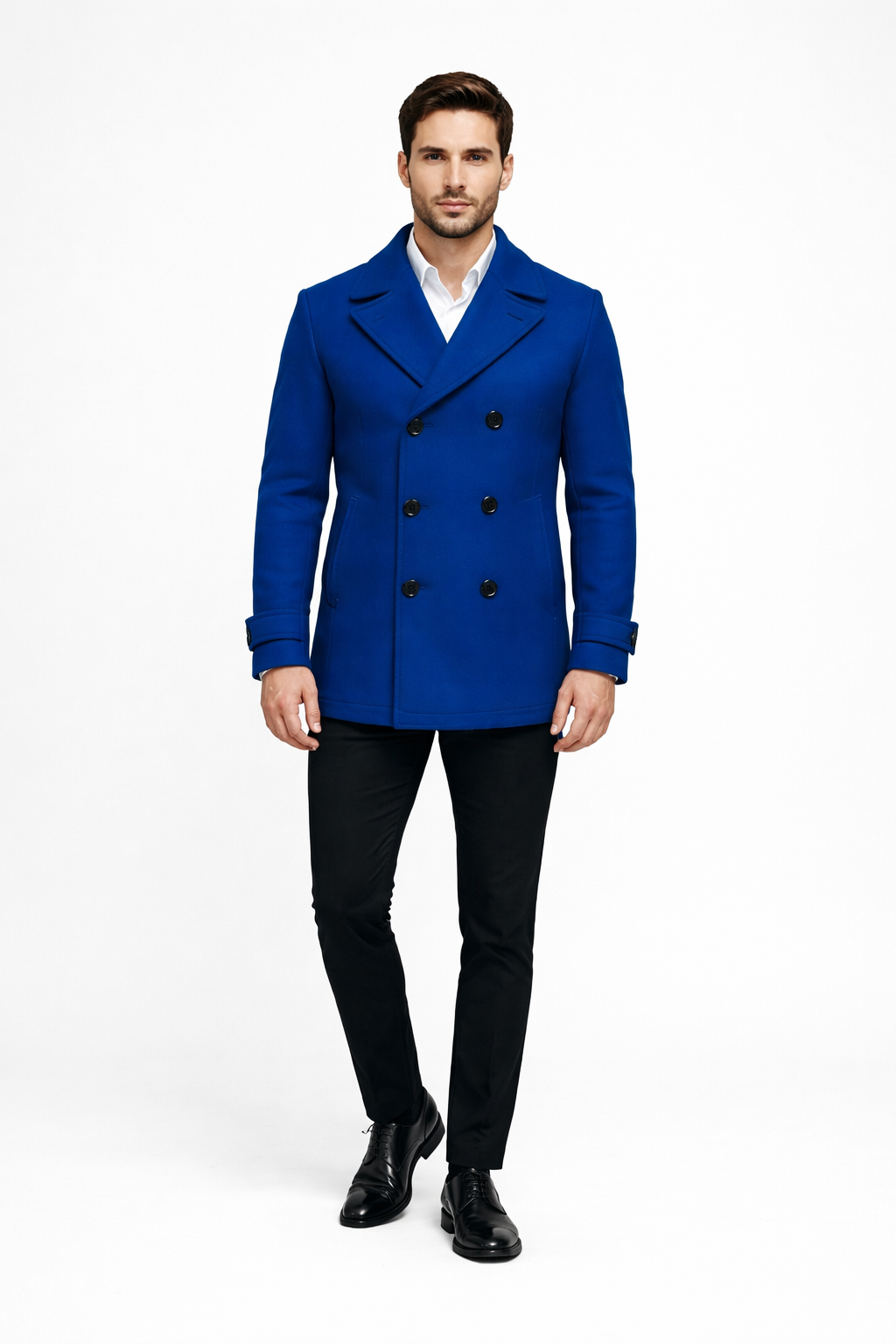 Men's Light Blue Pea Coat Collection – OvercoatUSA