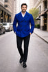 Mens Royal Blue Double-Breasted Wool Peacoat – Alberto Nardoni Collection