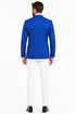Royal Blue Pinstripe Blazer With White Pants - Suit Party Blazer
