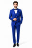 Mens Royal Blue Tuxedo - Men's Vested Satin Trim Shawl Wedding & Prom Royal Blue Tuxedo