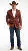Mens Rust Light Brown Shiny Western Blazer – Cowboy Style Formal Sport Coat Jacket in Copper Color Slim Fitted
