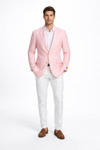Mens Seersucker ~ Sear Sucker Two Button Pink Blazer