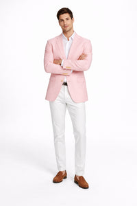 Mens Seersucker ~ Sear Sucker Two Button Pink Blazer