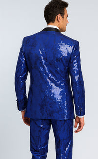 Mens Sequin Suit - Sparkly Suit - Royal Blue Glitter Suit