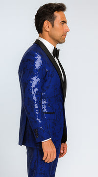 Mens Sequin Suit - Sparkly Suit - Royal Blue Glitter Suit