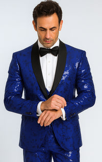 Mens Sequin Suit - Sparkly Suit - Royal Blue Glitter Suit